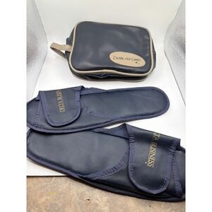 Vintage Delta Air Lines Business Class Amenity Kit Navy Travel Bag and Slippers